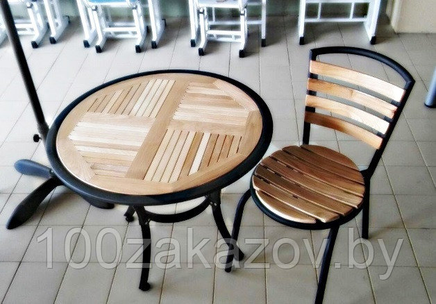 Стол и 2 стула. Комплект деревянной мебели для дачи. Деревянная мебель. - фото 1 - id-p38124878