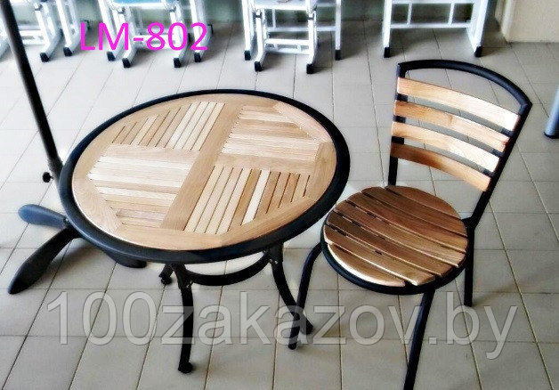Комплект садовой деревянной мебели. Стол LM-802 и 2 стула. - фото 3 - id-p38124895