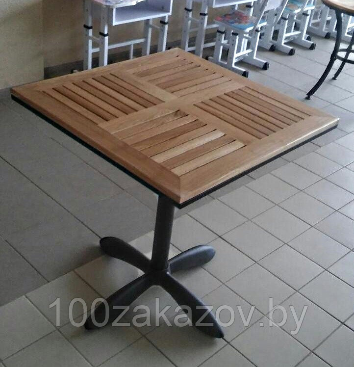 Деревянный квадратный стол на металлических ножках LM-808. Стол для дачи. - фото 1 - id-p38124976