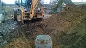 Монтаж канализации из бетонных колец 13