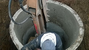Монтаж канализации из бетонных колец 14