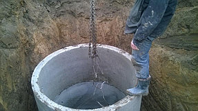 Монтаж канализации из бетонных колец 15