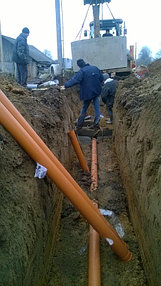Монтаж канализации из бетонных колец 20