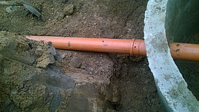 Монтаж канализации из бетонных колец 23