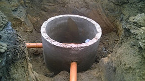 Монтаж канализации из бетонных колец 24