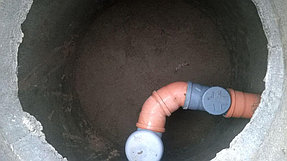 Монтаж канализации из бетонных колец 34