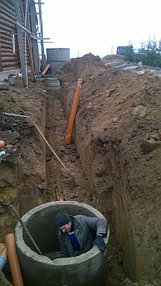 Монтаж канализации из бетонных колец 37