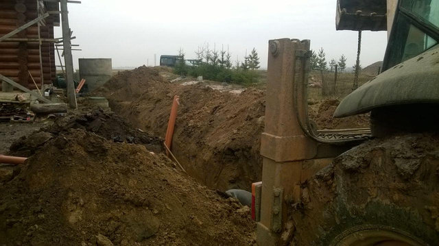 Монтаж канализации из бетонных колец 12
