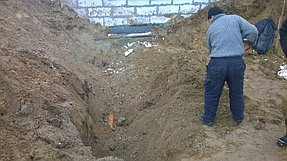 Монтаж  канализации из бетонных колец  3