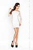 Соблазнительное белое платье с рукавами BS025
