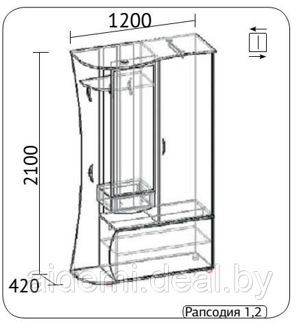 Прихожая Рапсодия 1,2 левая/правая (Феникс Россия) - фото 4 - id-p38285905