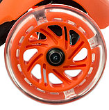 Детский самокат + беговел RS iTRIKE 3в1 оранжевый (светящиеся колёса), фото 8