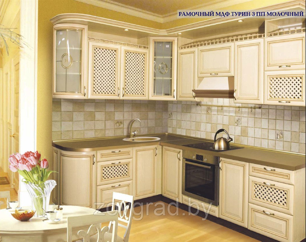 Угловая кухня с фасадами Турин из рамочного МДФ - фото 1 - id-p38495732