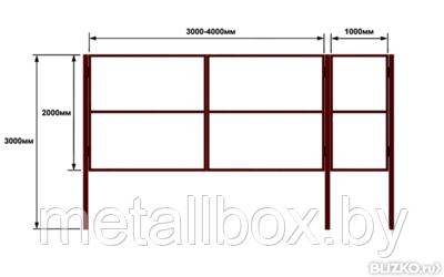 Каркас ворот 3.5*1.7 метра