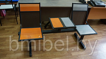 Скамейка металлическая перфорированная  со столиком секционная на 2 сидения