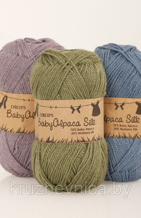 Пряжа DROPS Baby Alpaca Silk (70% альпака, 30% шелк, 50г 167м) Цвет: 6235 grey blue - фото 3 - id-p38894270