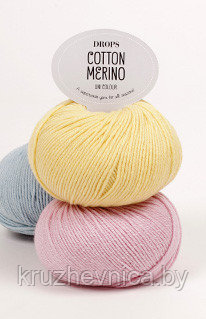 Пряжа DROPS Cotton Merino (50% шерсть, 50% хлопок, 50г 110м) Цвет: 26 storm blue - фото 2 - id-p38945615