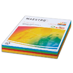 Бумага цветная A4, 80г/м, 250 л. "Maestro Color" mix intensive