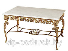 Бронзовый стол с мраморной столешницей прямоугольный «Ренессанс»