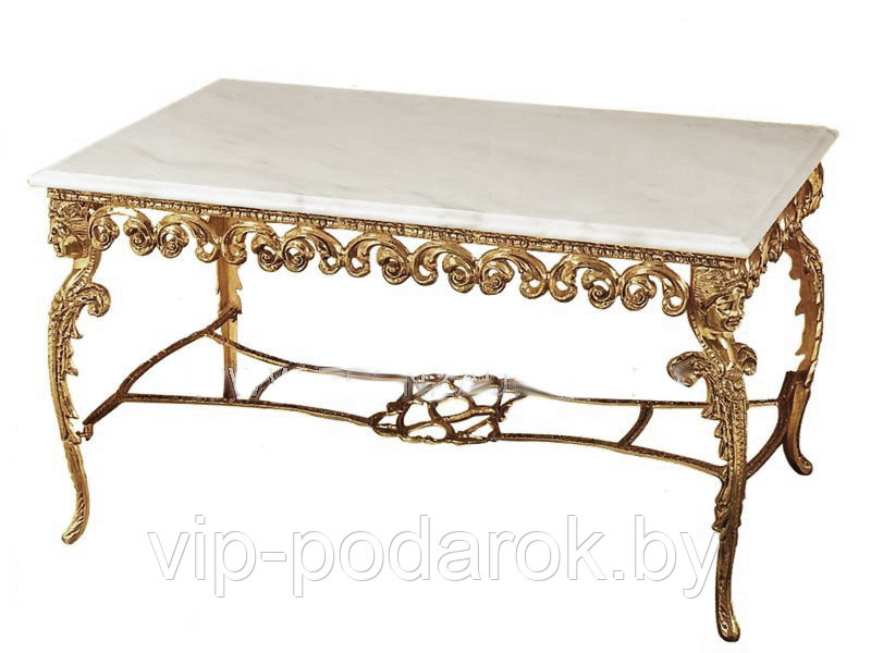 Бронзовый стол с мраморной столешницей прямоугольный «Ренессанс» - фото 1 - id-p39576774