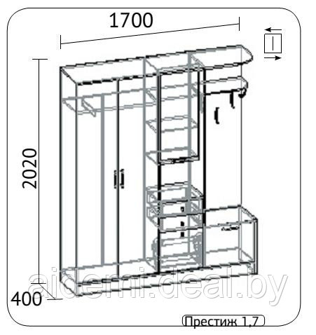 Прихожая Престиж 1.3 и 1.7 (Феникс Россия) - фото 4 - id-p39720290