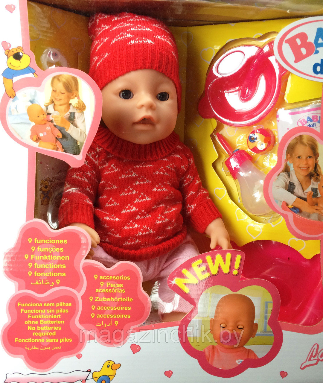 Кукла пупс Беби дол Baby Doll аналог Baby Born 9 функций 058-11 купить в Минске - фото 1 - id-p39737736