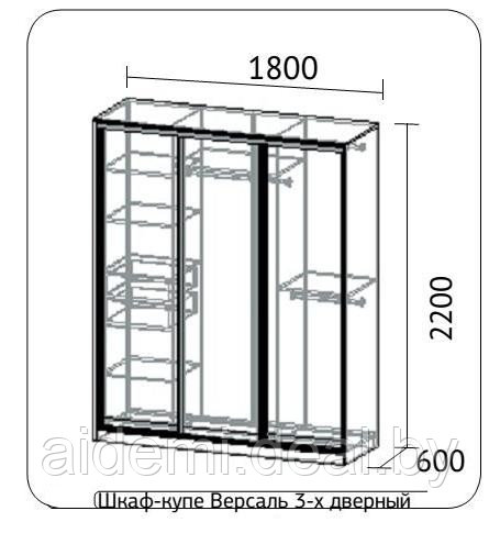 Шкаф-купе Версаль 2-х и 3-х дверный (Феникс Россия) - фото 5 - id-p39835101