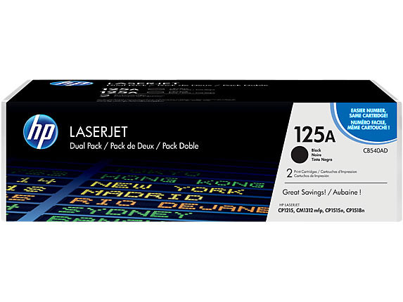 Картридж 125A/ CB540AD (для HP Color LaserJet CP1210/ CM1312/ CP1515/ CP1518) чёрный, двойная упаковка
