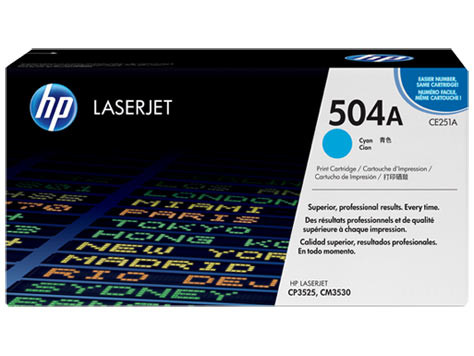 Картридж 504A/ CE251A (для HP Color LaserJet CP3520/ CP3525/ CM3530) голубой