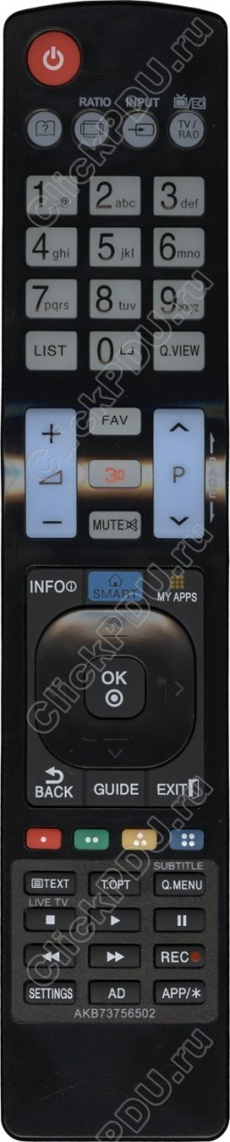 ПДУ для LG AKB73756502 ic New Lcd Led Tv c функцией SMART + 3D (серия HLG322) - фото 1 - id-p40069372