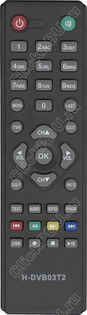 ПДУ для WORLD VISION T37/Hyundai H-DVB03T2 ic DVB-T2/D-Color/Rolsen (серия HOB755)
