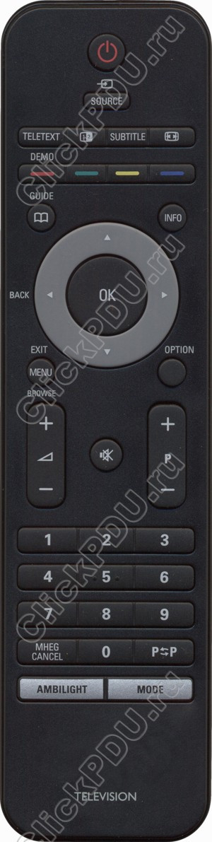 ПДУ для Philips RC2143801/02 ic AMBILITE LCD TV( серия HPH199)