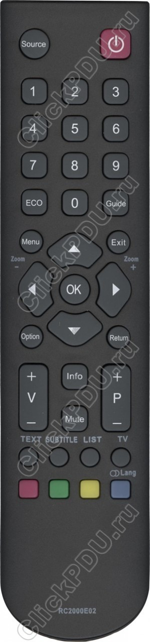 ПДУ для Supra/Thomson RC2000E02 ic LCD TV (серия HTC062)