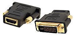 Переходник DVI-D (24+1) штекер - HDMI гнездо (пластик-золото, ПВХ-упаковка) (АРБАКОМ)