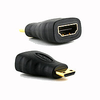 Переходник HDMI гнездо - Mini HDMI штекер GOLD PVC (22-011)