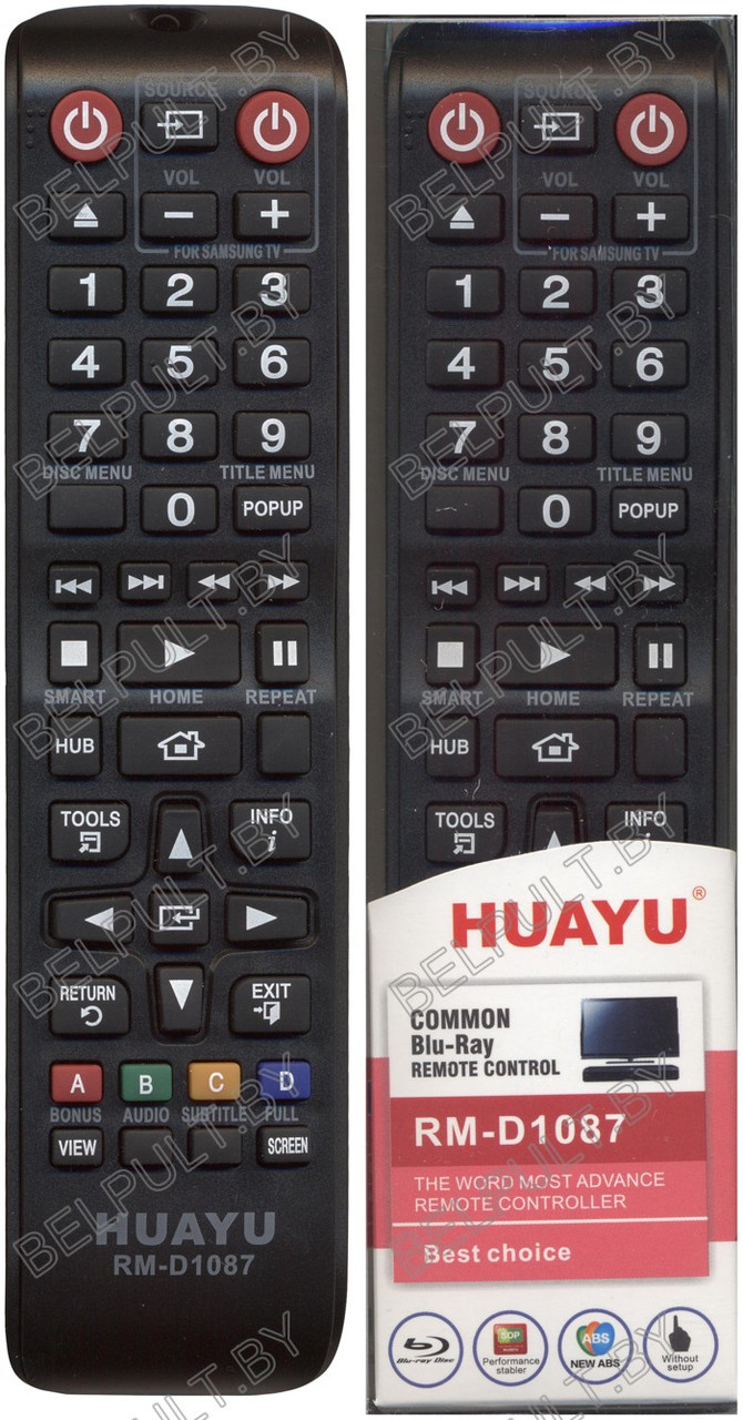 Huayu for Samsung RM-D1087 для DVD + BD + AUX универсальный пульт (серия HRM909) - фото 1 - id-p40070248