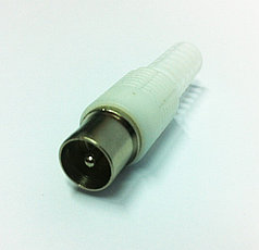 TB(PAL) штекер, на кабель RG6/U.винт-обжим (белый пластик-никель) (АРБАКОМ)