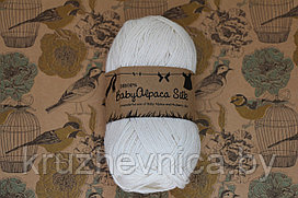 Пряжа DROPS Baby Alpaca Silk (70% альпака, 30% шелк, 50г 167м) Цвет: 1101 white