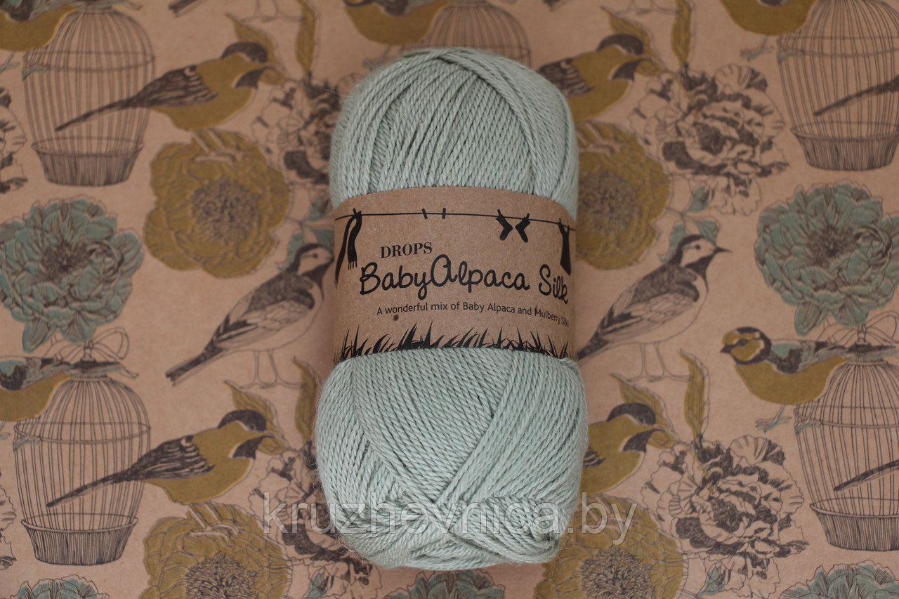 Пряжа DROPS Baby Alpaca Silk (70% альпака, 30% шелк, 50г 167м) Цвет: 7219 pistachio, фото 1