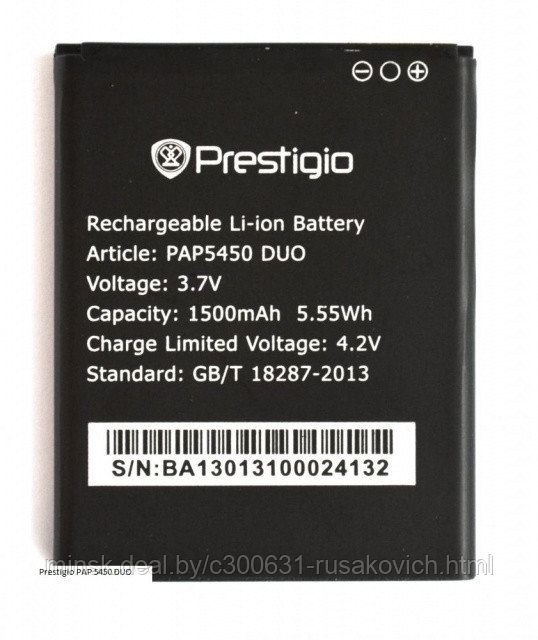 Купить батарею аккумулятор для телефона Prestigio PAP5450 DUO в Минске