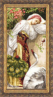 Набор для вышивания крестом "Девушка с лебедем".