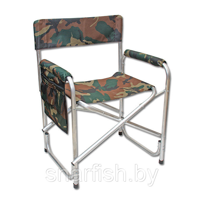 Кресло складное с карманом на подлокотнике Кедр, алюминий AK-02 - фото 1 - id-p40925237