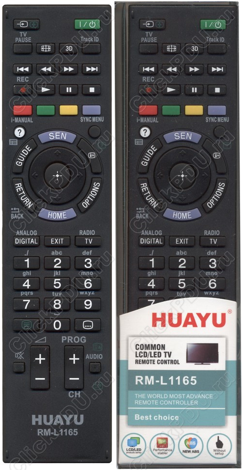 Huayu for Sony RM-L1165 3D  универсальный пульт  (серия  HRM1008)