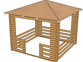 Беседка "Калибри" без пола 9м²