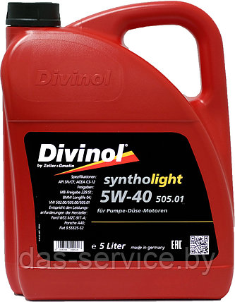 Моторное масло Divinol Syntholight 5W-40 505.01 (синтетическое моторное масло 5w40) 1 л., фото 2