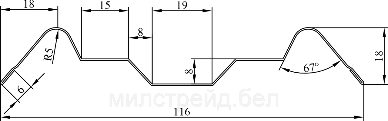 Металлический штакетник для забора КРОНА двухсторонний 116мм - фото 4 - id-p35359236