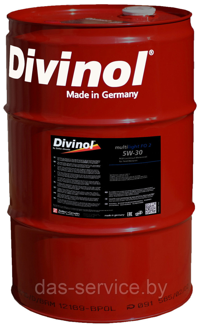 Моторное масло Divinol Multilight FO 2 5W-30 (синтетическое моторное масло 5w30) 60 л.