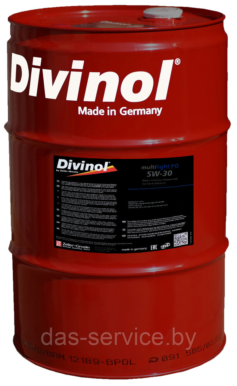 Моторное масло Divinol Multilight FO 5W-30 (синтетическое моторное масло 5w30) 200 л.