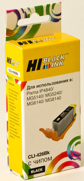 Картридж CLI-426BK/ 4556B001 (для Canon PIXMA MX884/ iP4840/ MG5140/ MG5340/ MG6240/ MG8140) Hi-Black, чёрный