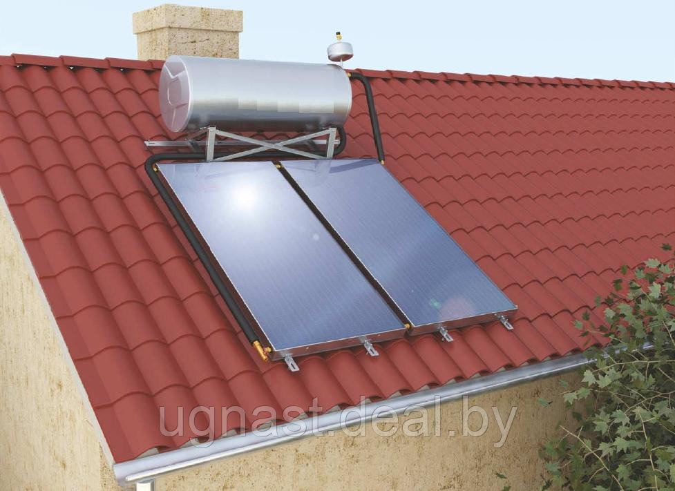 Солнечный электрический водонагреватель 120л (2 чел) для установки на крышу